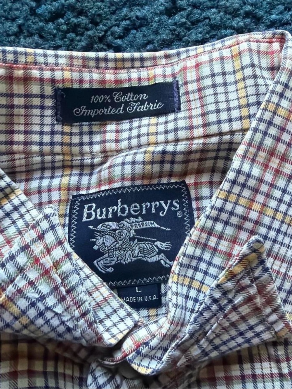 (Vintage) Burberry Multicolor Plaid Cotton Button-Down Shirt